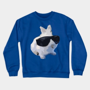 Cool White Bunny with Sunglasses Chilling Pet Crewneck Sweatshirt